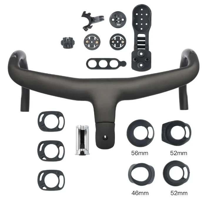 Bicycle handlebar 1:1 Full Internal Routing Cable Carbon Fiber Road Bike 80-120x400-440 Integrated Handlebar with Computer Mount