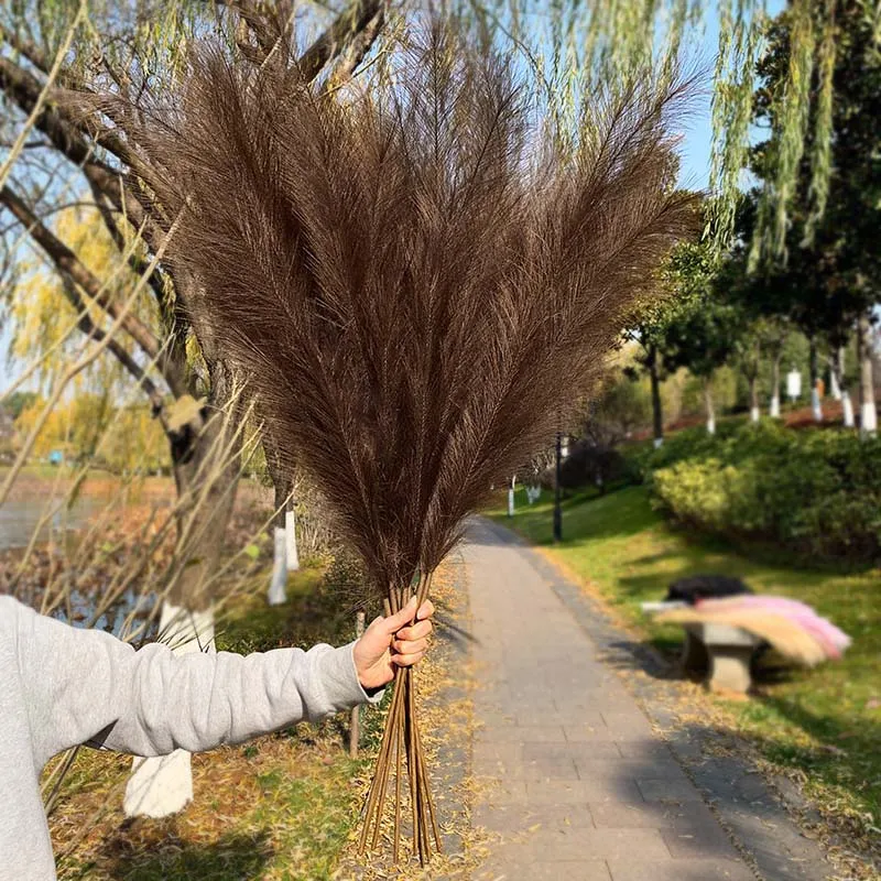 1Pcs Artificial Pampas Grass Home Room Decor Simulation Reed Flower Bouquet DIY Wedding Decoration Birthday Party Supplies