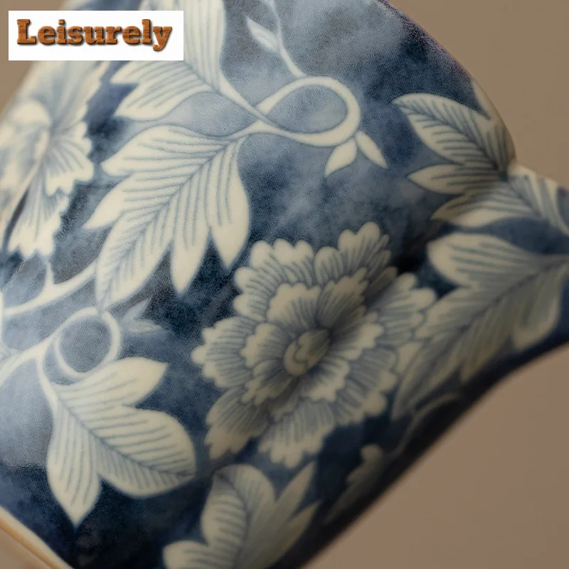 150ML Soda Glaze Yuan Blue and White Ceramic Tea Pitcher Tea Divider Cha Hai Dispenser Justice Cup Fair Mug Teaware Supplies