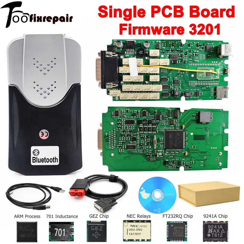 HighQualitySinglePCBFW3201FlashSupportsUpgradeFrimwareMultidiagproDS1502021.11TCSPROOBD2DiagnosticCars/Trucks-AliExpress