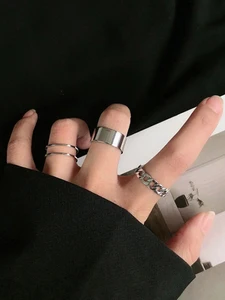 Латы панк металлические геометрические круглые панк кольца набор Открытие индекс аксессуары для пальцев Пряжка шарнир хвост кольцо для же...