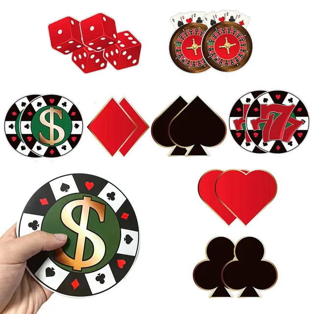 9 Pcs Casino Theme Party Decor 3D Honeycomb Casino Table Centerpieces Game  Night Favor Casino Poker Red Black Birthday Supplies - AliExpress
