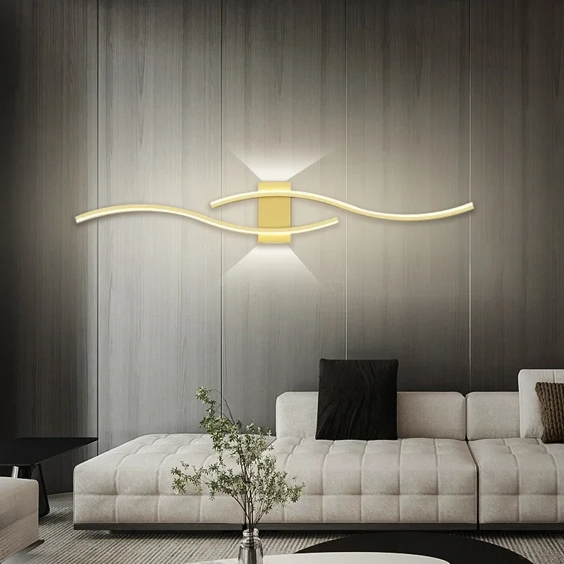 Modern LED Wall Lamp 100/120CM Long Strip Wall Sconce Living Room Bedroom Bedside Bar Home Decor Remote Control Led Lustre 3