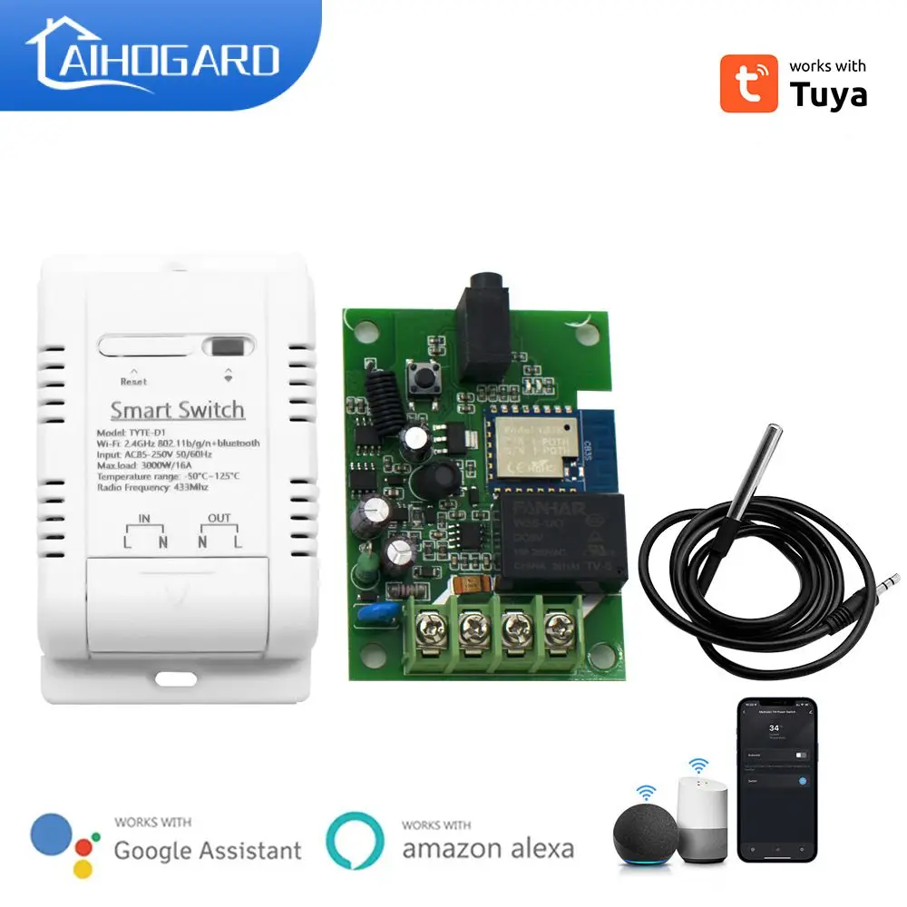 

Смарт-термостат Tuya Rf433, 16 А, с Wi-Fi