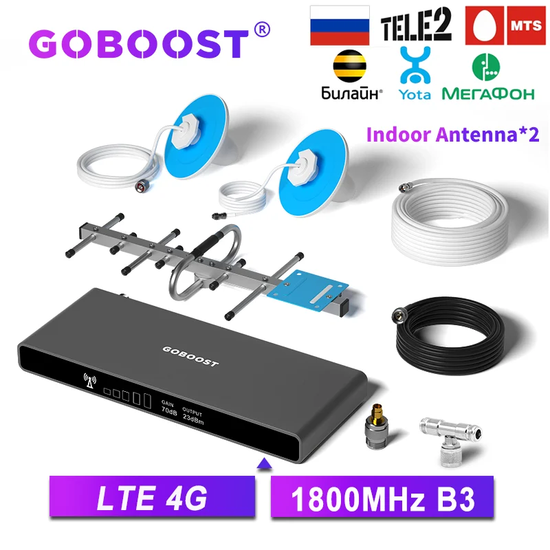 Goboost 70Db Amplificatore Cellulare 4G Lte Ripetitore 1800Mhz Banda 3 Ripetitore Di Segnale Cellulare Gsm 2G 3G 4G Amplificatore Internet Cellulare