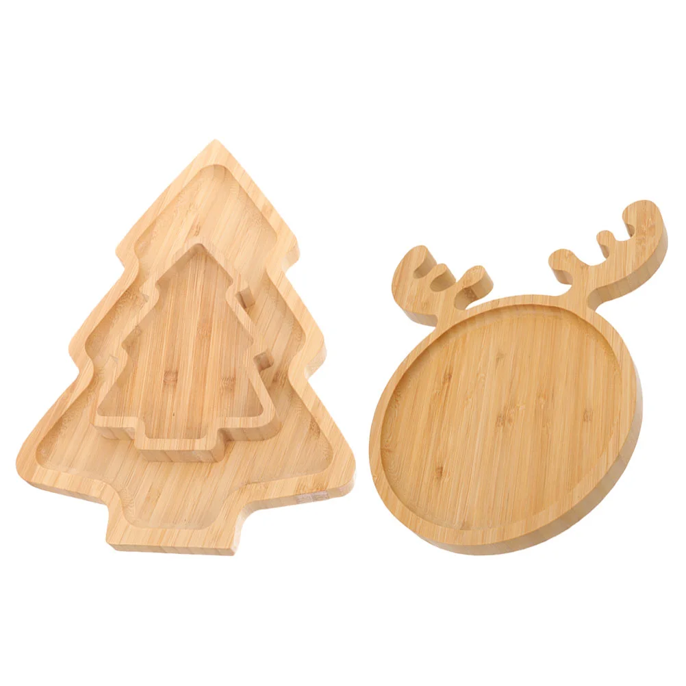 

Christmas Tree Deer Shaped Candy Snacks Nuts Seeds Dry Fruits Plate Dessert Serving Dish Fruit Cheese Tray Tableware