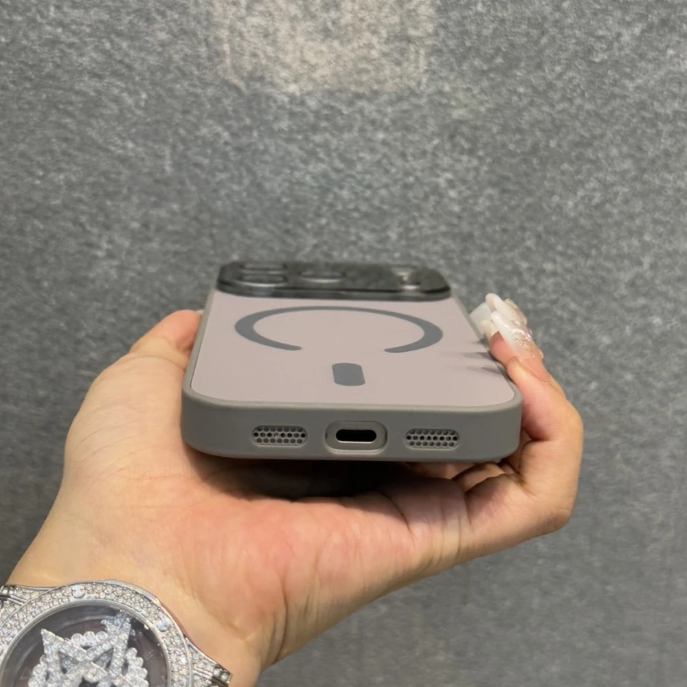 Matte Electroplating Magsafe Magnetic Case with All-Inclusive Lens Film Cover
