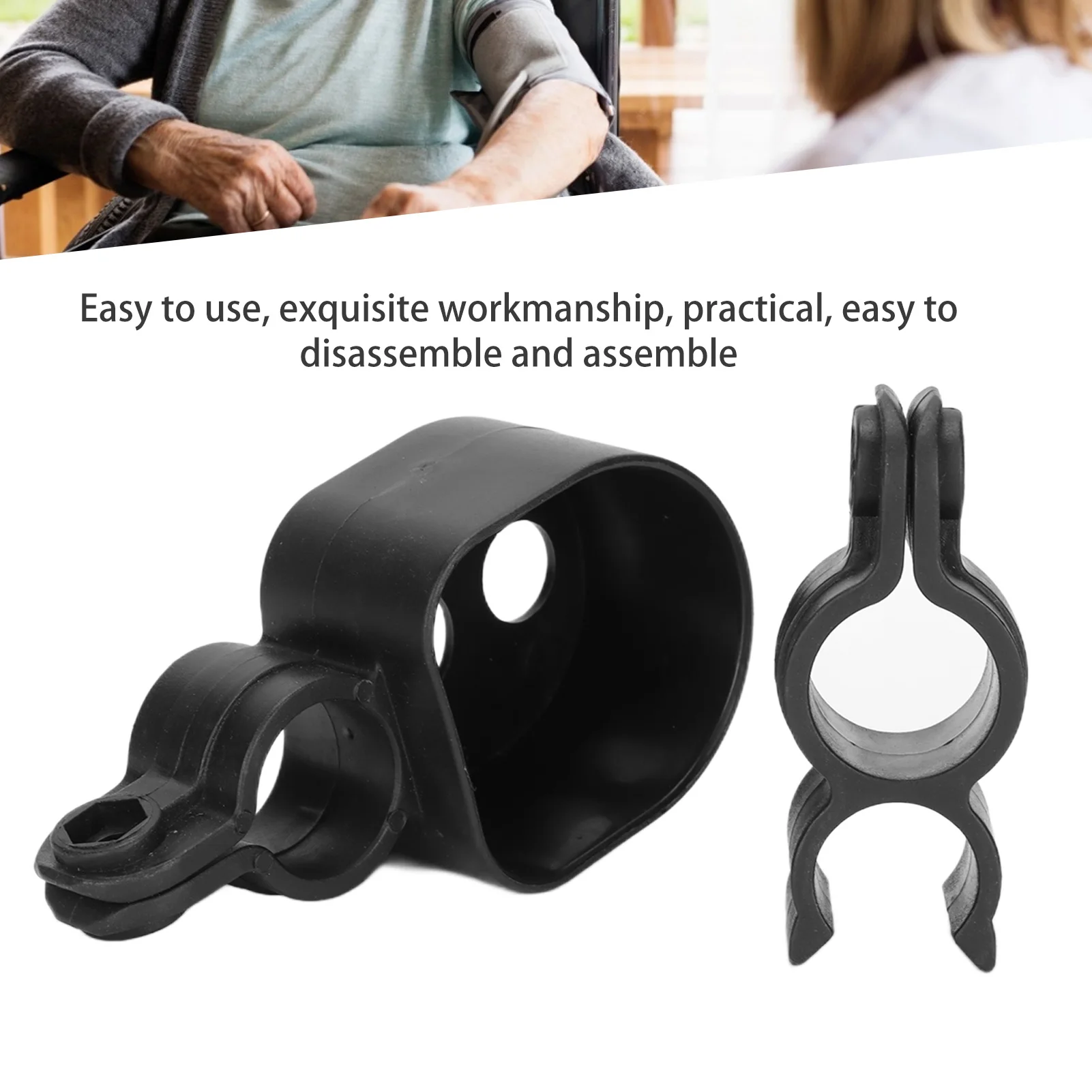 Adjustable Walking Stick Rack Bracket Crutch Holder Accessory for Wheelchair Holder for Wheelchairs Electric Scooters Walking Stick Attachment Wheelchair Cane Holder