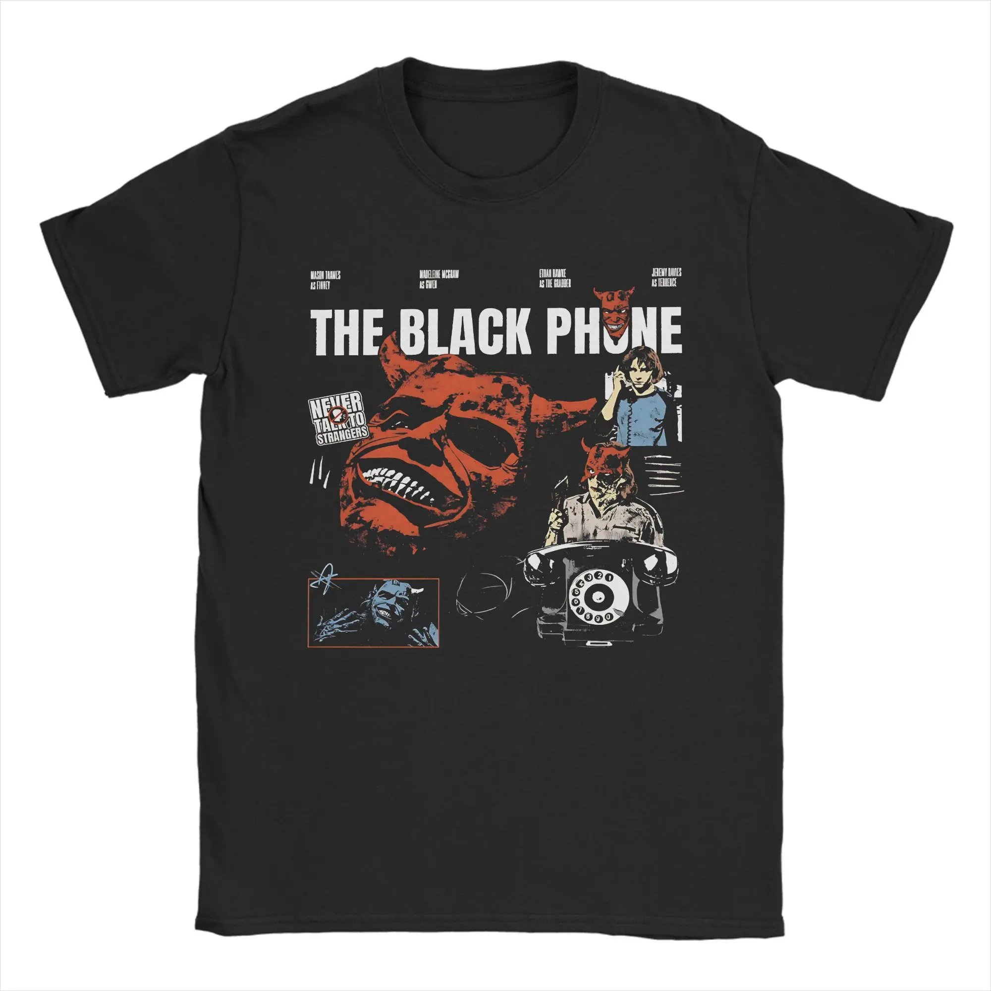 Vintage Horror Movie Graphic Crewneck T-Shirt - Men's Pure Cotton Short Sleeve Tee Gift