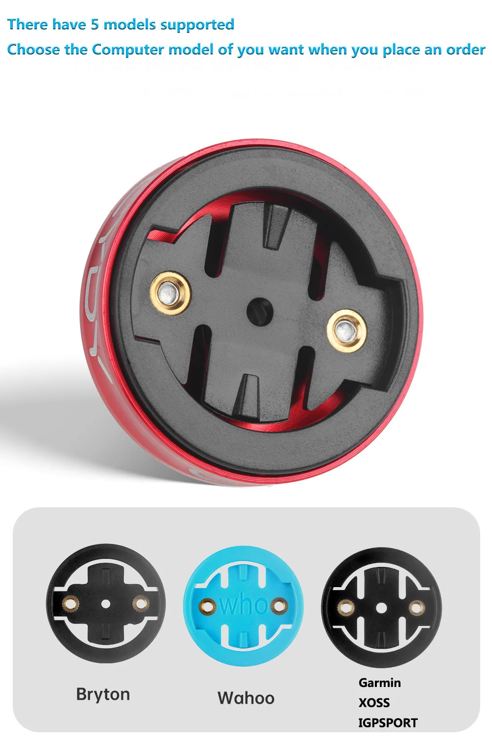 Description Picture 6 of itemBike Computer Holder GPS Stopwatch Mount Bracket Stem Top Cap Garmin Edge Bryton Wahoo XOSS IGPSPORT Bicycle Speedometer Stand