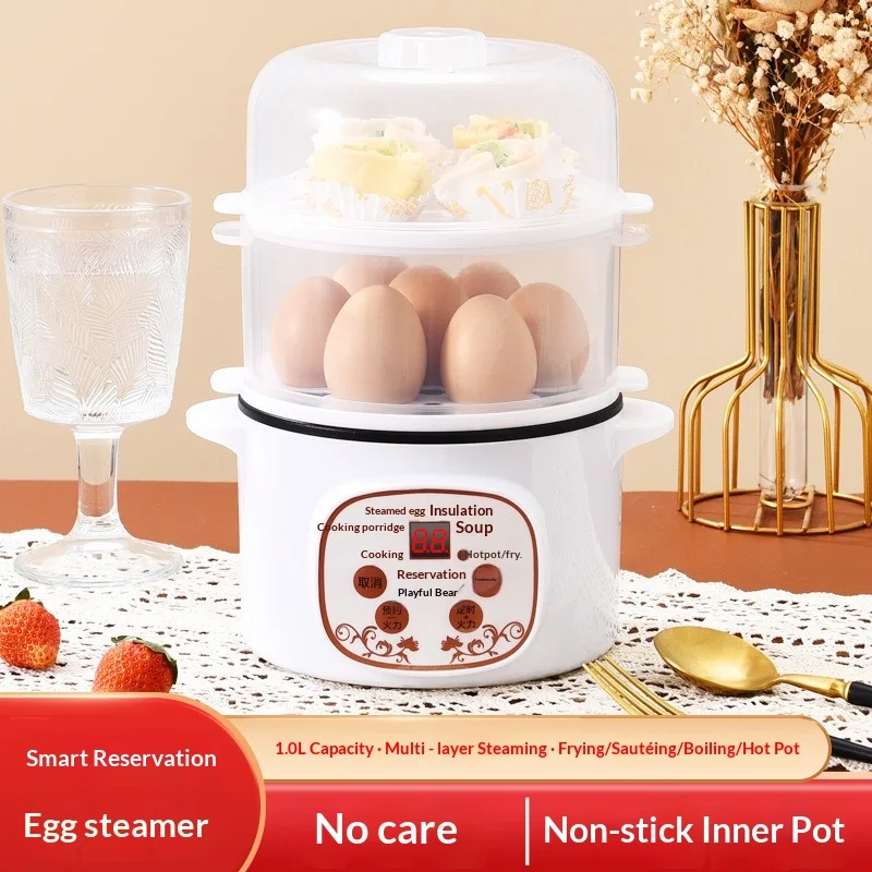 Smart Multifunc Egg Boiler Electric Egg Steamer Cooking Breakfast Machine Double Layers Egg Cooker Mini Steamer Poacher Kitchen 4