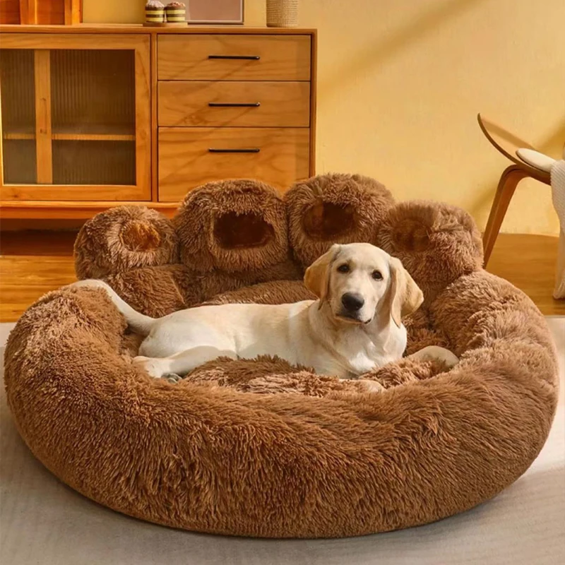 Large Fluffy Dog Bed Cat Pet Sofa Cute Bear Paw Shape Comfortable Cozy Pet Sleeping BedsSoft Fluffy Cushion Dog Bed Pet Products Large Fluffy Dog Bed Cat Pet Sofa Cute Bear Paw Shape Comfortable Cozy Pet Sleeping BedsSoft Fluffy Cushion Dog Bed Pet Products
