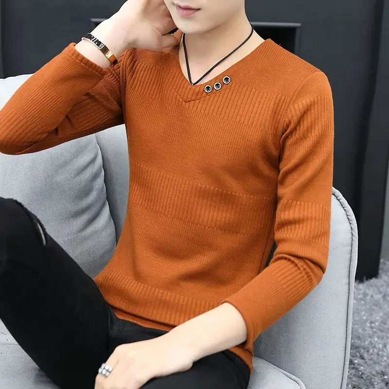 thumbnail image 1 of Nuevas sudaderas Tendencias de moda 2024 Jerseys para hombre Camiseta de capa base para hombre Tops Primavera Elasticidad Y2k Ropa Diseñador Talla S, 1 of 5