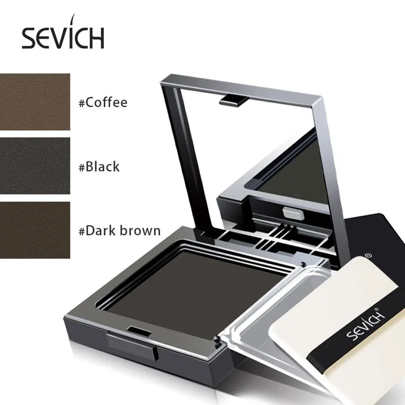 

Sevich 3 Colors Hair Line Powder Black Root Cover Up Natural Instant Waterproof Hairline Shadow Powder Hair Line Concealer 12g