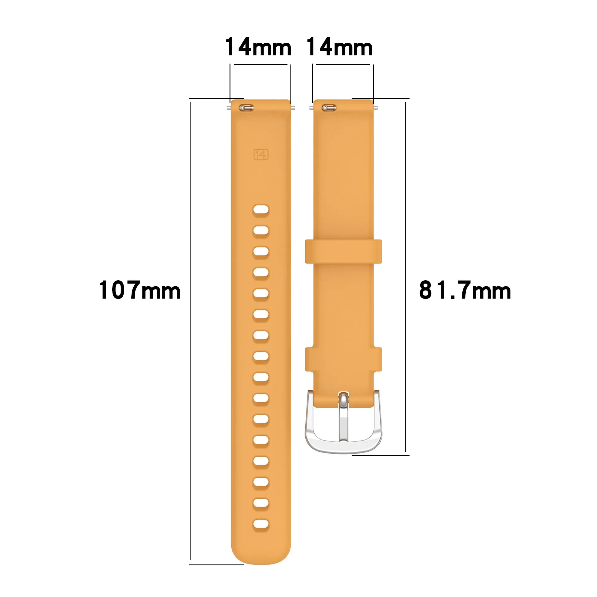 Official Silicone Watchband Strap for Garmin Lily 2 - Soft 14mm Bracelet Accessory