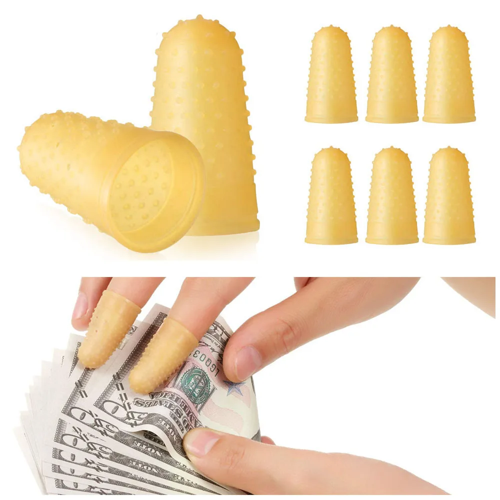 4pcs rubber finger tips office rubber thimbles silicone reusable finger