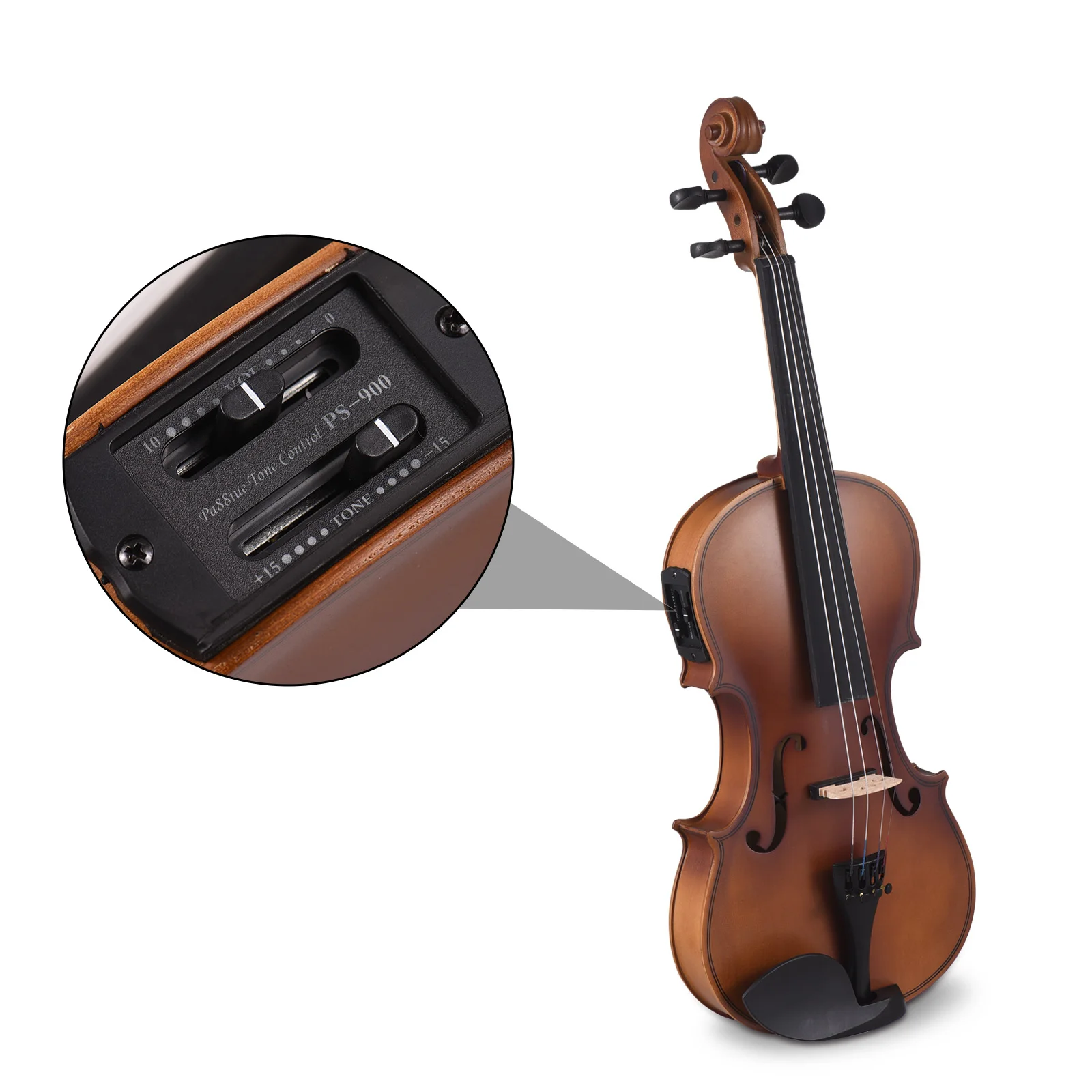 4/4 Electric Violin Solid Wood Violin Full Set with Shoulder