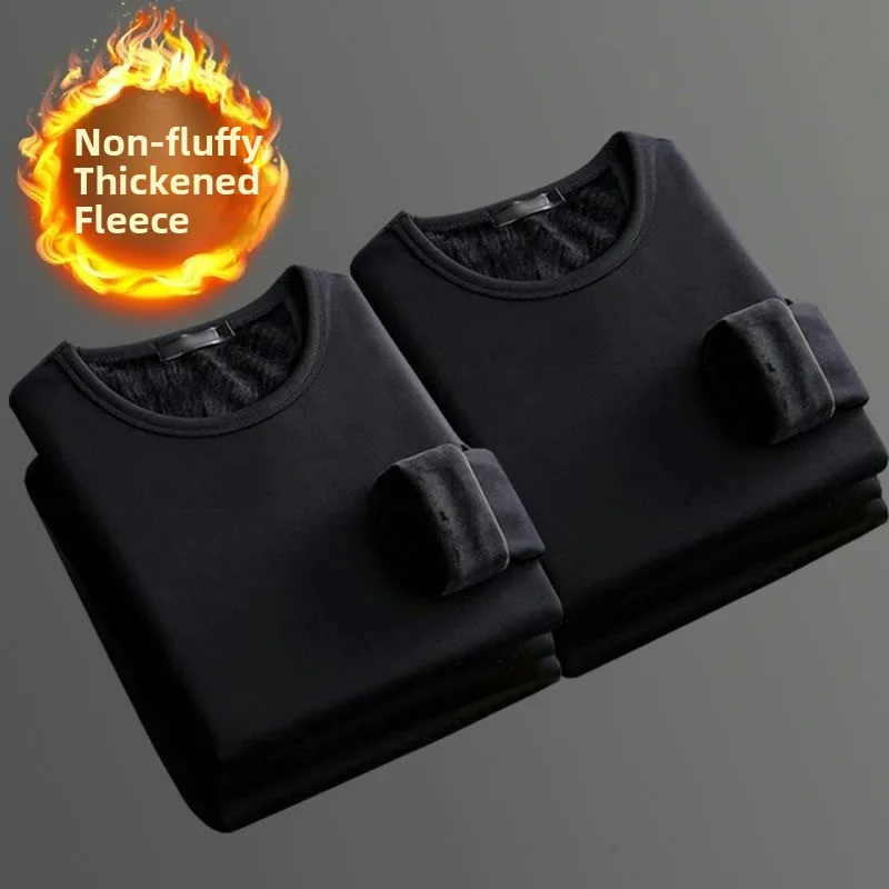 Black + black (fleece-lined two-piece set)