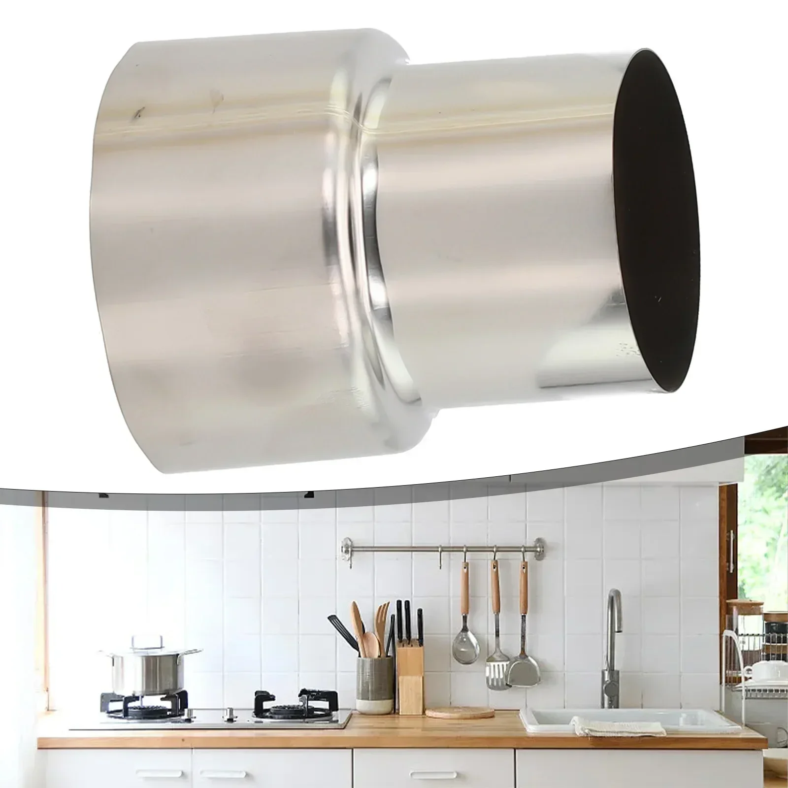 Stainless Steel Flue Exhaust Pipe Reducing Joint Chimney Gas Water Heater Adapter Furnace Pipe Household Ventilation Accessories