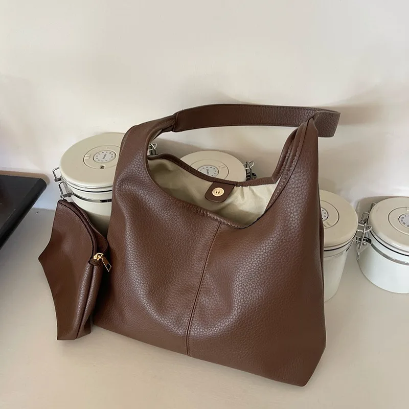All-Match Women Shoulder Bag Solid Fashion Crossbody Bag Handbag Women's Minimalist Pu Leather Bag for Work Composite Bags