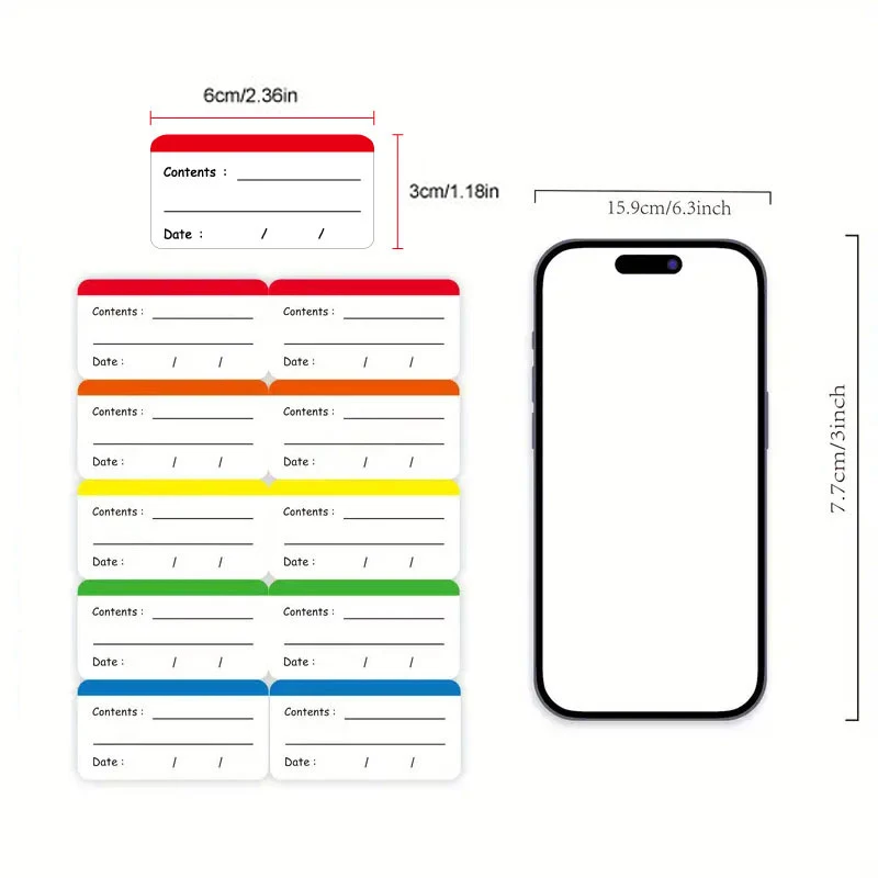 100PCS Label Stickers Colourful Refrigerator Labels Food Storage Stickers for Food Containers Sorting Labels