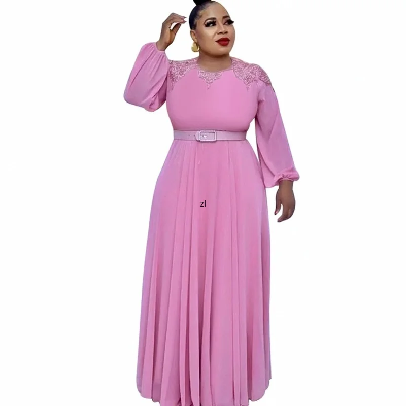 

African Maxi Dresses For Women 2022 Summer Clothes Plus Size Evening Party Long Dress Elegant Kaftan Dubai Muslim Chiffon Dress