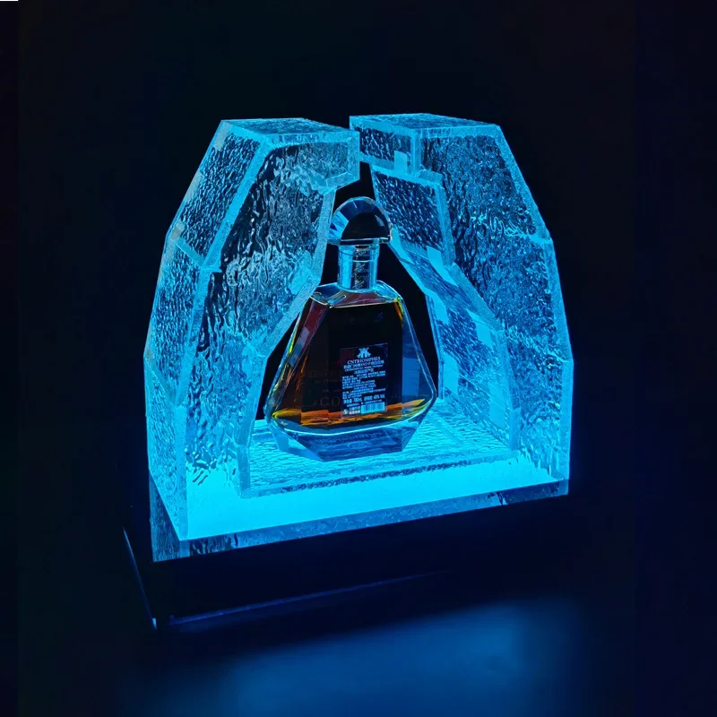 bar KTV luminous wine seat colorful frozen transparent acrylic neon led champagne rack for party bar nightclub