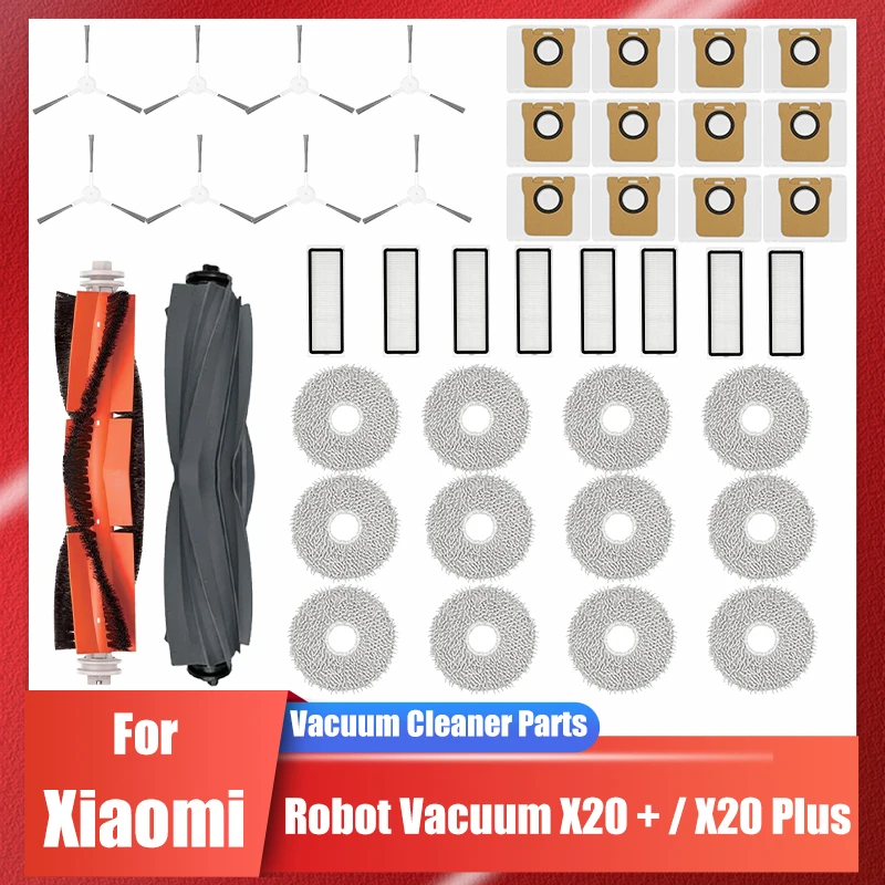 Robot Vacuum Accessories For Xiaomi Robot Vacuum X20 + / X20 Plus Dust Bag Mop Cloth Main Side Brush Hepa Filter Replacement Parts
