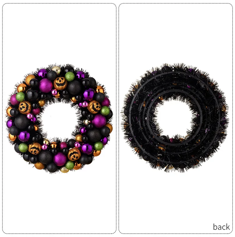 45cm Halloween Black Garland Pumpkin Ornament Colorful Ball