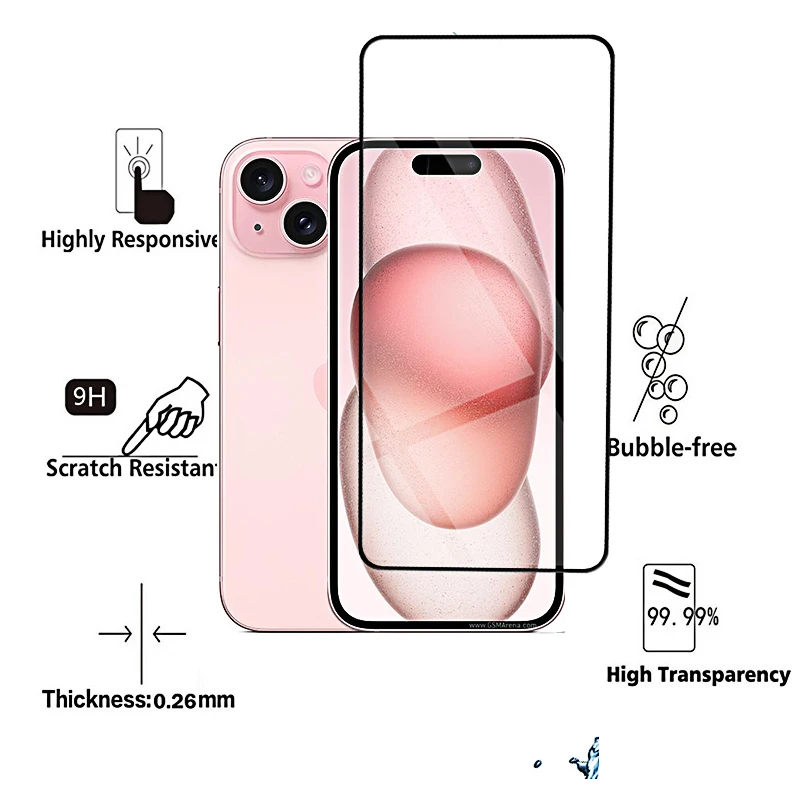 Premium Tempered Glass Screen Protector Case - 4-Pack Set