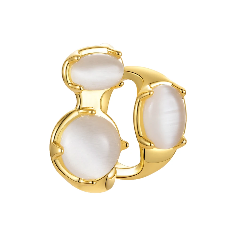 ENFASHION Opal Decorated Ear Cuff Earrings For Women Gold Color Fashion Jewelry Earring 2022 Gift Pendientes Mujer E221360