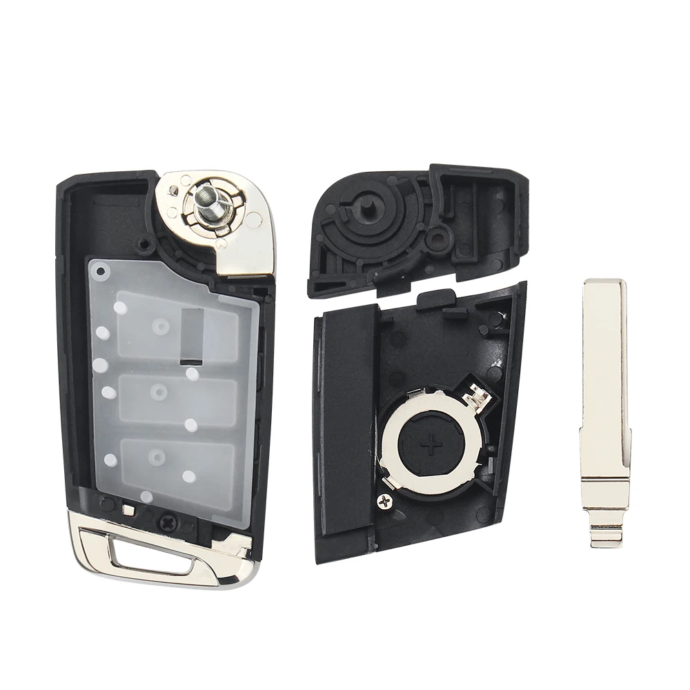 Flip Remote Key Shell Fob 3 Button Car Key For Volkswagen VW Golf 4 5 6 7 Jetta Passat CC Tiguan Polo Beetle Skoda
