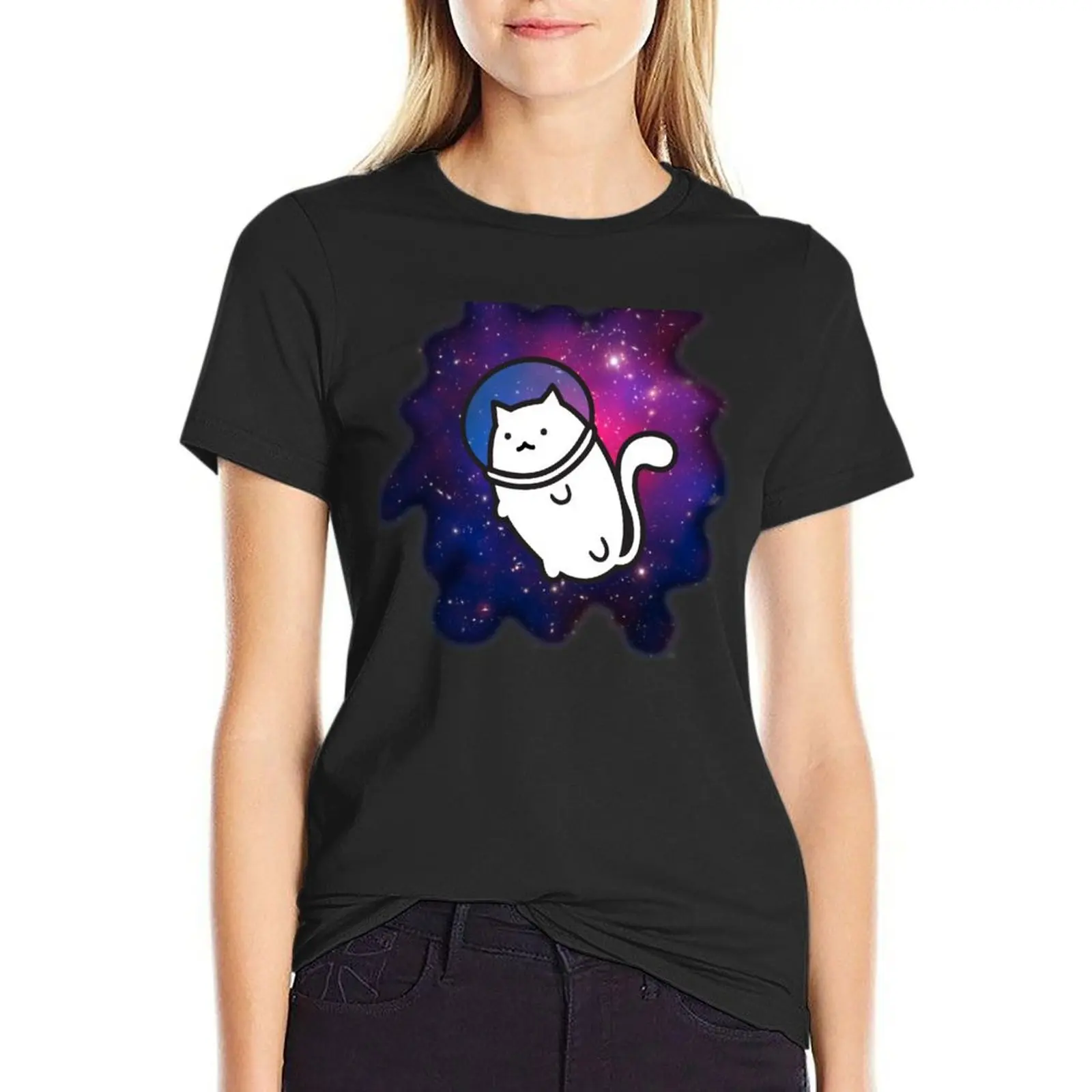 

Fat Cat in Space 1 T-Shirt spring clothes Women 2024 summer blouses woman 2024 t shirt Women oversized t shirts for Women