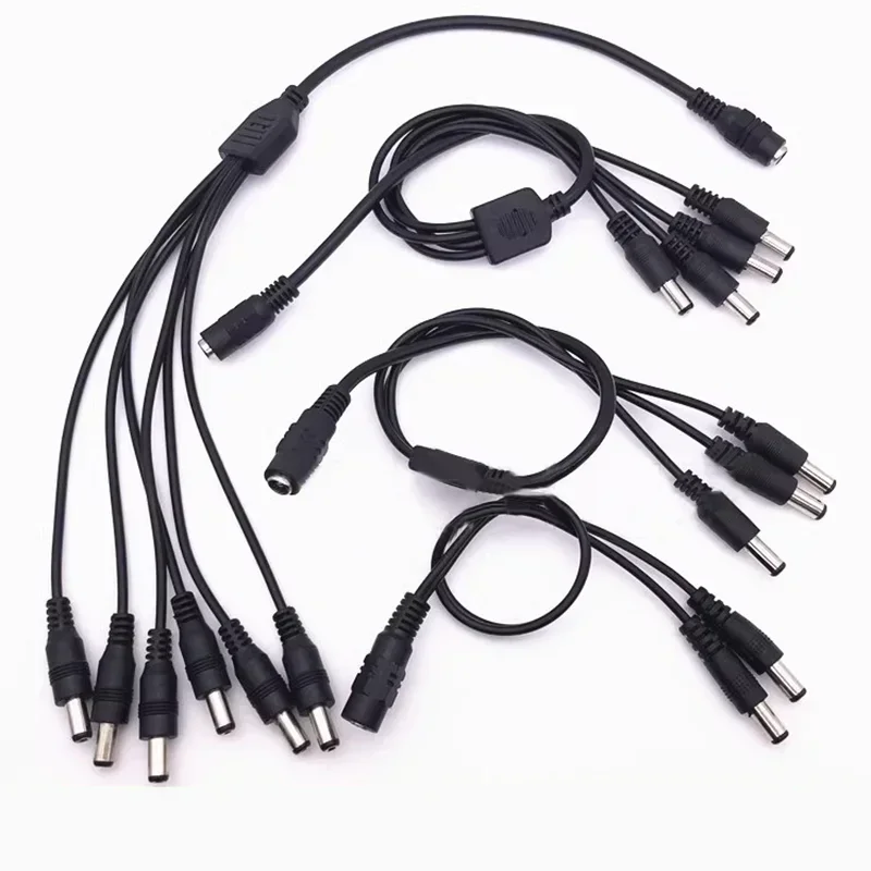 5.5x 2.1mm DC Power Splitter Cable 1 to 2/3/4/5/6/8 Way 5V 12V 24V for LED Strip Lights CCTV Camera