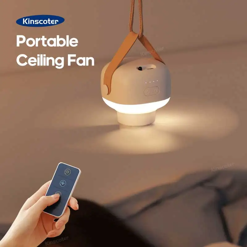 Ventilador para Acampamento ao ar Livre Ventilador de Teto para Copa de Barraca Ventilador Circulador Multifuncional Resfriador de ar Luzes Led Iluminação Controle Remoto