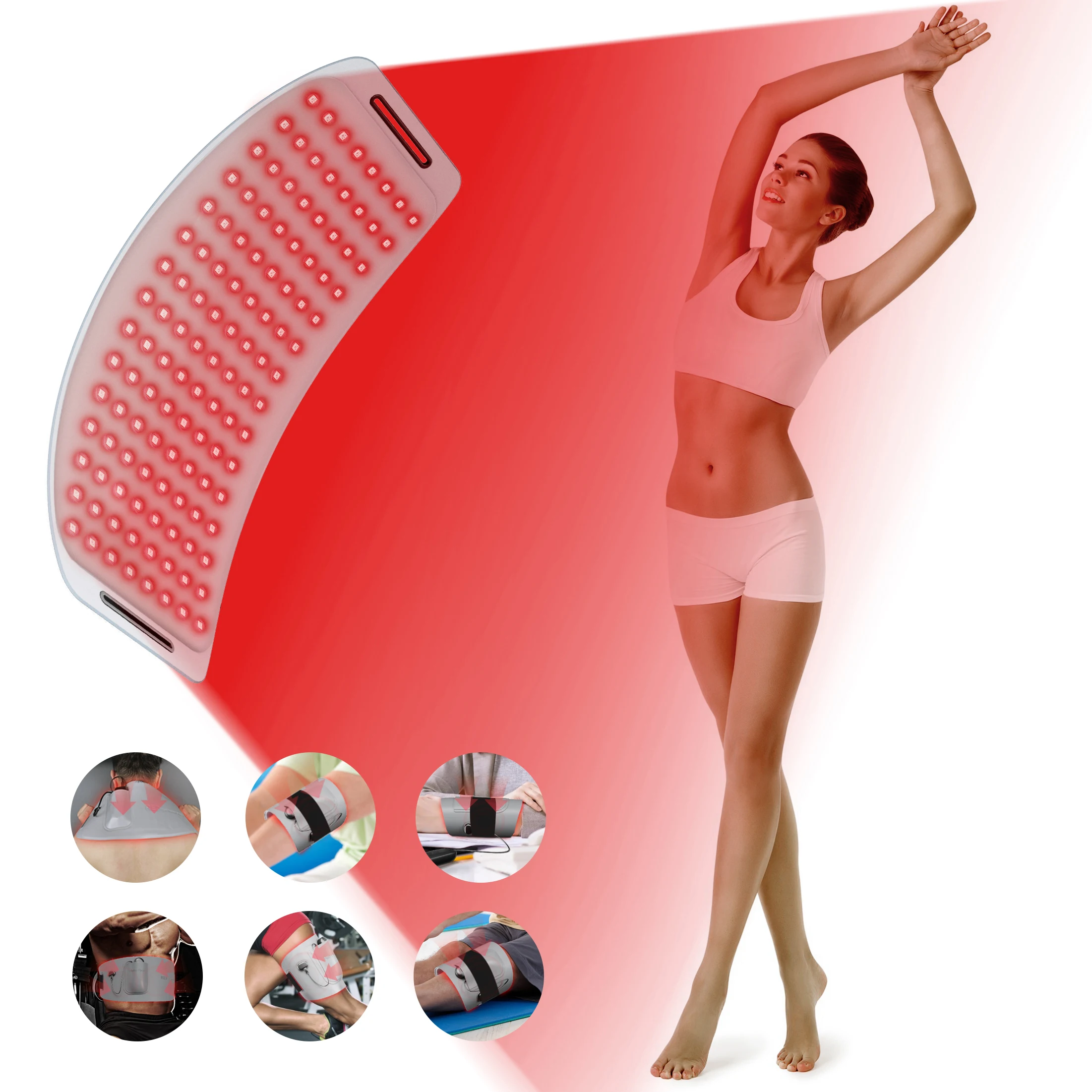 Hello Face Red Infrared Light Therapy Pad 630nm 850nm Led Red Infrared Light Therapy Mat Shoulder Waist Back Pain Relief Belt