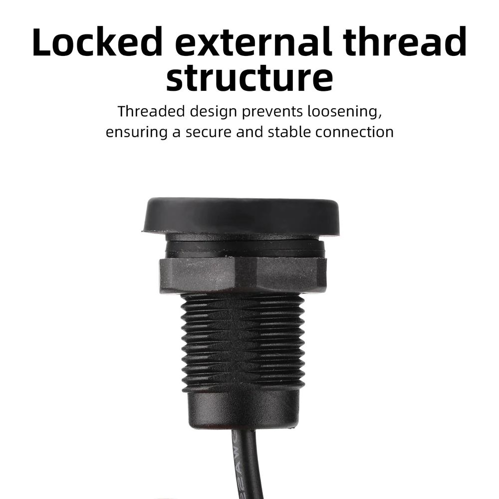 USB 여성용 포트 편리한 장착형 나사식 USB 2.0 전원 잭 2핀 4핀 충전 커넥터(케이블 포함) USB 충전기 소켓