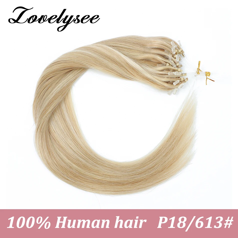 Micro Loop Human Hair Extensions 50Strands/Pack Brazilian Straight Keratin Remy Hair Natural Fusion Extensions For Women