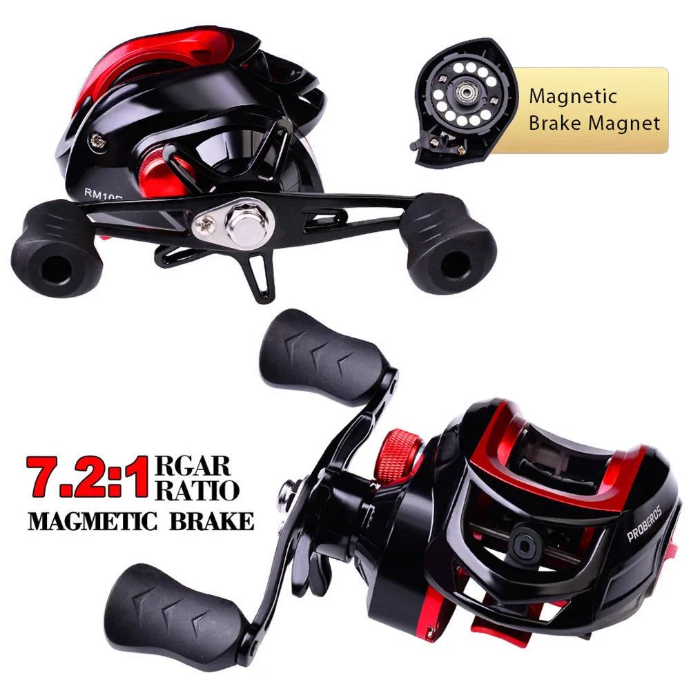 

Lowprofile Reel Fishing Tackle Gear Ratio 7.2:1 Casting Reel Metal Body Right / Left Handed Gear 10KG Max Drag Outdoor Fishing