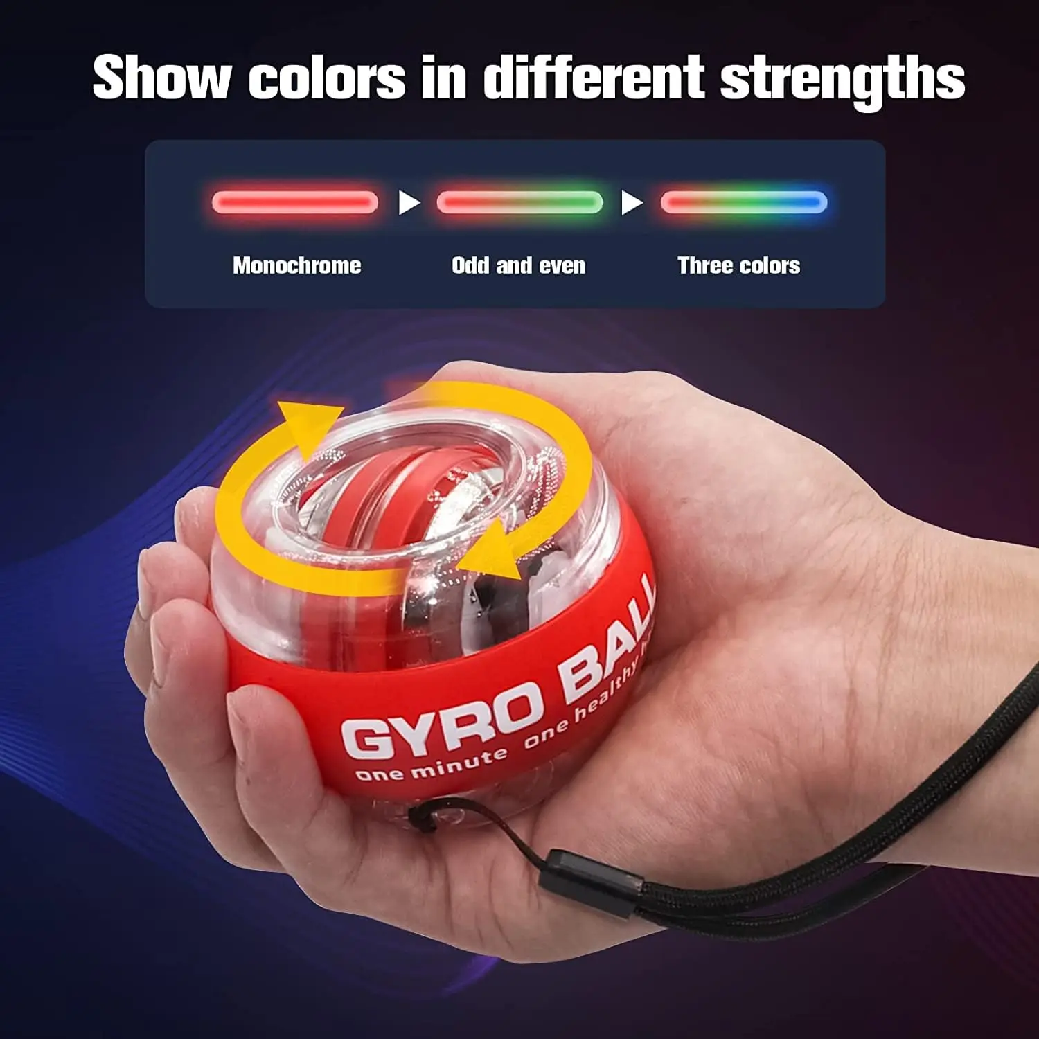 Gyroscopic Power Trainball Autostart Range Gyro Power Wrist Ball with LED Lights Arm Hand Muscle Force Trainer Fitness Equipment gyro ball,gyro wrist ball,power ball