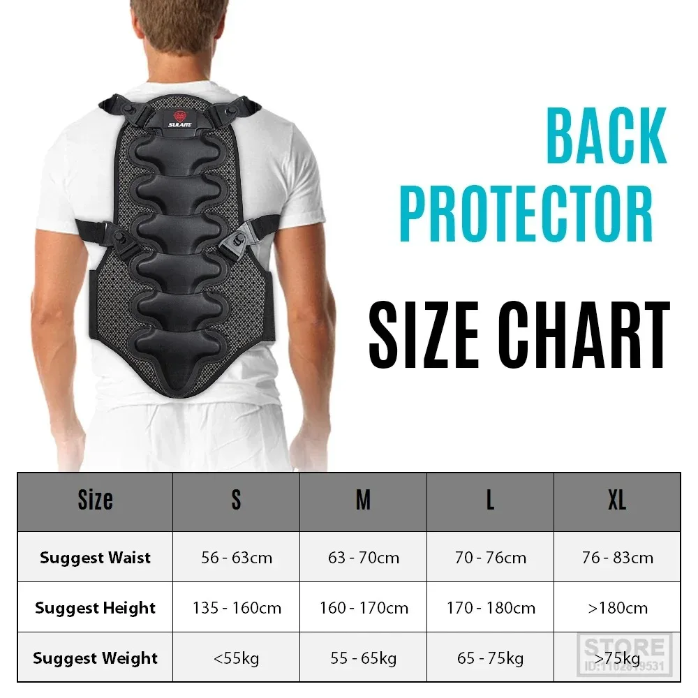 Motorcycle back protector detachable cushion thick EVA ventilate protection pad for motorcycling biking skiing snowboarding
