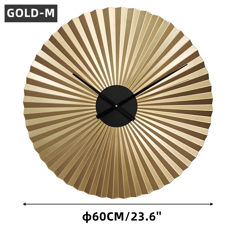 3D Large Wall Clocks Metal Silent Watch Minimalist Art GOLD-M 60CM  