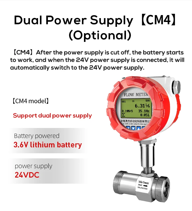1 Inch Clean Water Oil Diesel 4-20mA Pulse RS485 Turbine Flow Meter Analog Water
