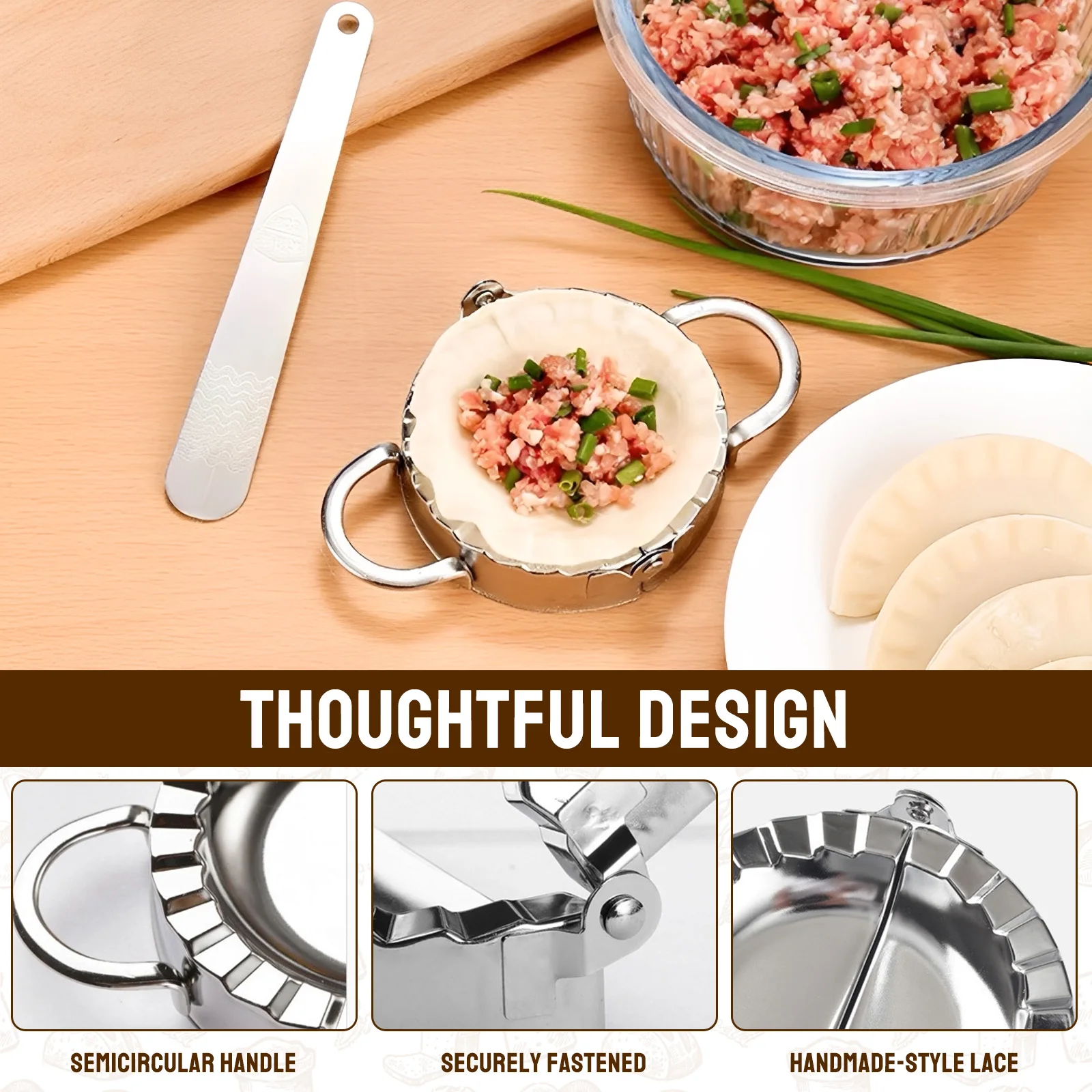 Dumpling Maker Stainless Steel/Plastic Dumpling Skin Molds Ravioli Maker Press Pie Making Press Wrapper Pastry Maker for Kitchen