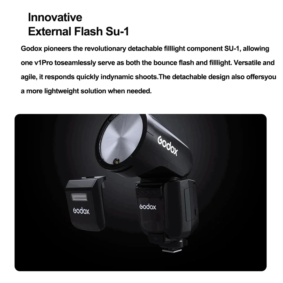 Godox V1 Pro V1Pro TTL Li-ion Round Head Camera Flash Wireless Transmission Speedlite Flash for Canon Nikon Sony Fuji Olympus 3