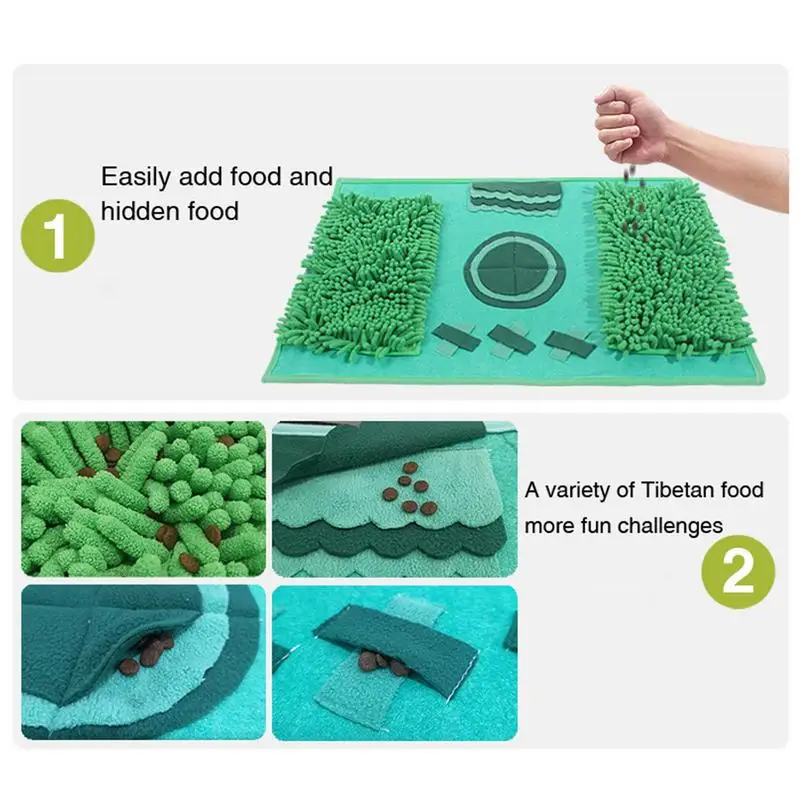 휴대용 다기능 접이식 슬로우 피더 냄새 훈련, 반려견용 스니프 매트, 인터랙티브 미끄럼 방지 플란넬 수유