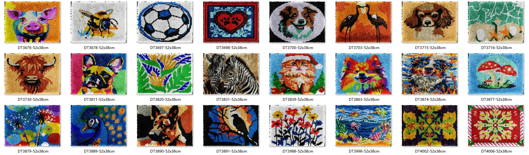 Unfinished Acrylic Yarn Hook Kits, Embroidery Cushion, Front Cross Stitch, Carpet, 7 Latch, Top Selling 38-52CM PIG Top
