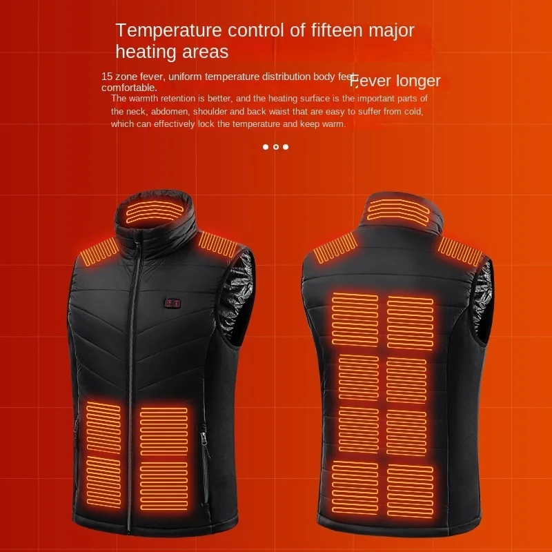 thumbnail image 1 of Chaleco calefactor inteligente con cuello en V para hombre, chaleco calefactor eléctrico de carga, nuevo, de invierno, 1 of 5