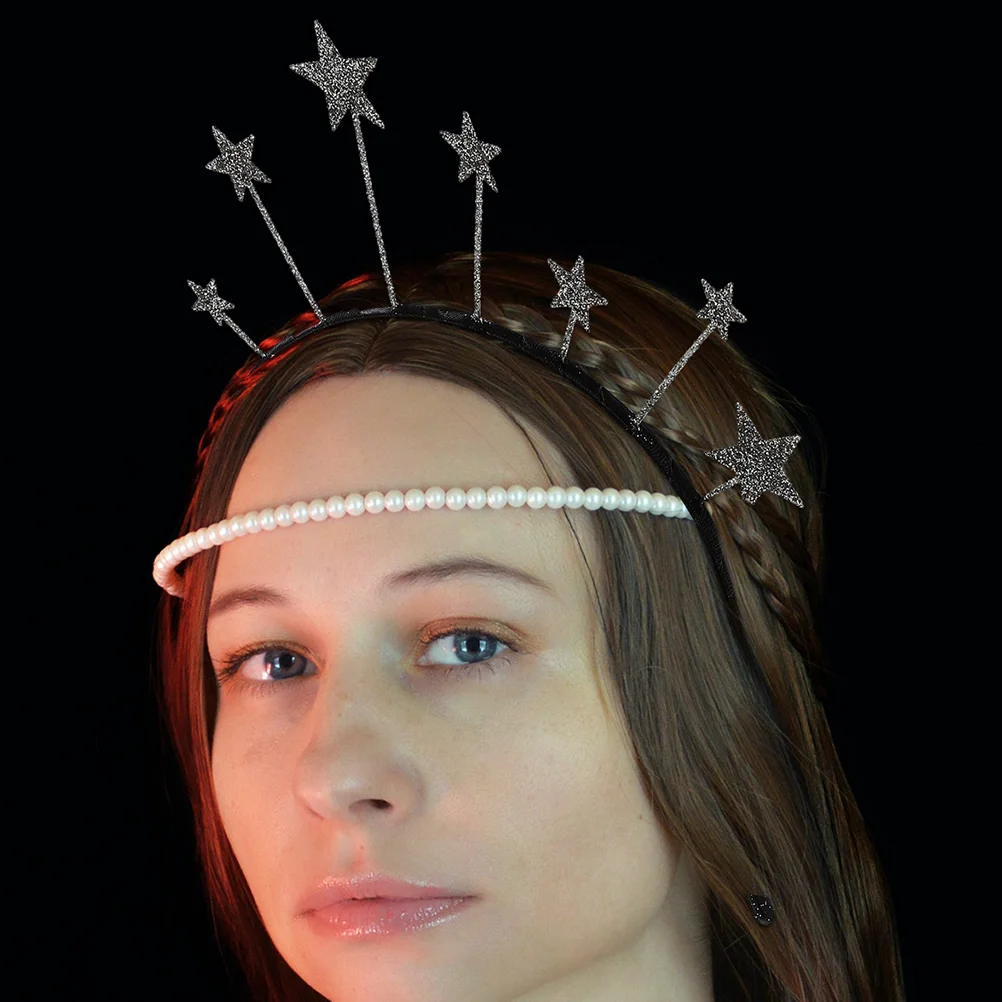 

Moon and Stars Headpiece Headband Hair Accessories Crystal Crown Decorative Hoops