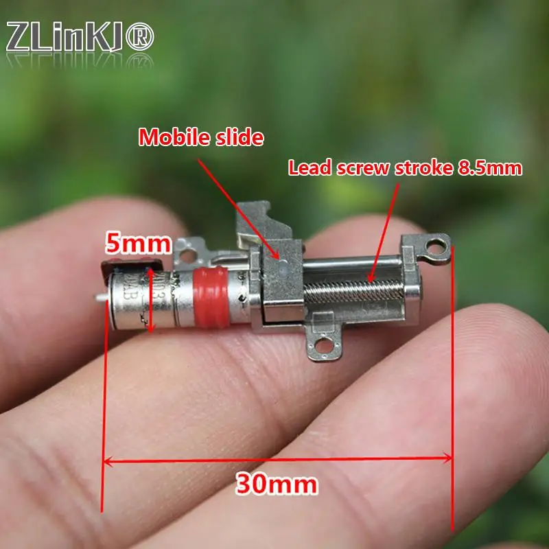 마이크로 스크류 슬라이드 스테퍼 모터, DC 5V 2 상 4 선 스텝 모터, 금속 정밀도 5mm 유성 감소 리프트 푸시로드 스트로크, 1PC